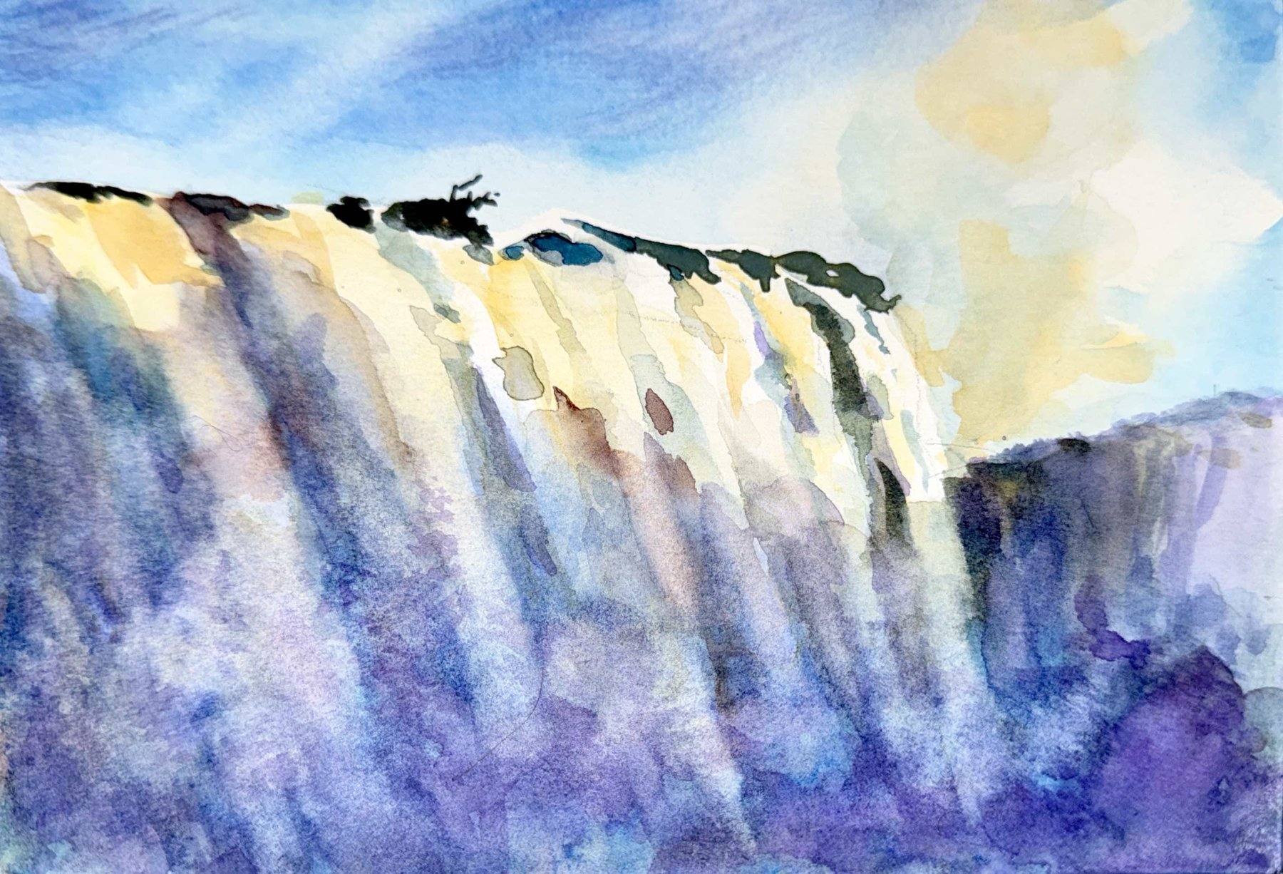 Evening Sun on Waterfall